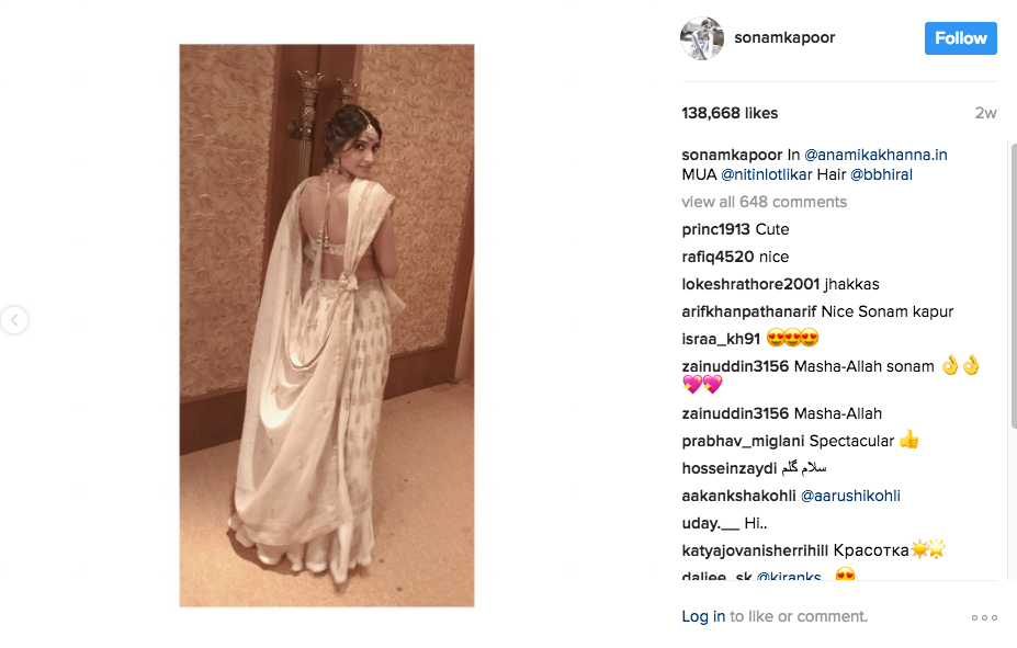 Sonam Kapoor s Unusual Dupatta Drape Variety Silk House Ltd