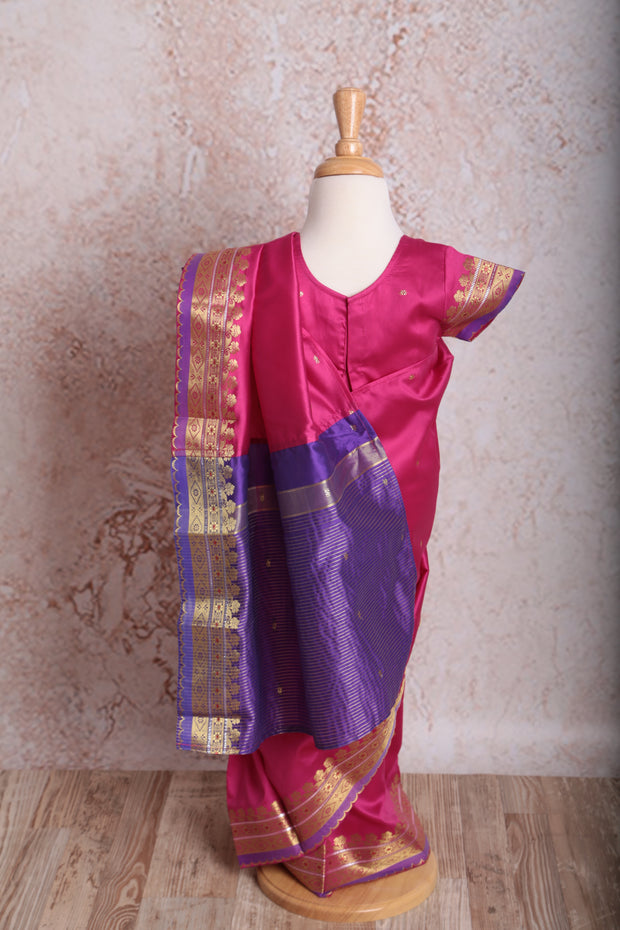 Contrast drape saree R8_585 - Variety Silk House Ltd