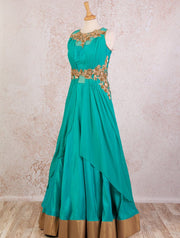 I8/1003 Net/georgette/dupion dress - Variety Silk House Ltd