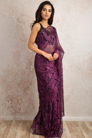 French Chantilly Lace Saree 16548G_Q