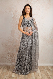 French Chantilly Lace Saree 21778G_2