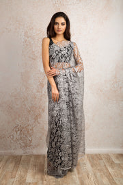 French Chantilly Lace Saree 21778G_2