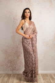 French Chantilly Lace Saree 21778G_4