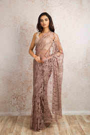 French Chantilly Lace Saree 21778G_4