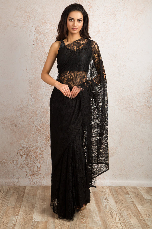 French Chantilly Lace Saree 16548G_U