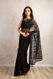 French Chantilly Lace Saree 16548G_U