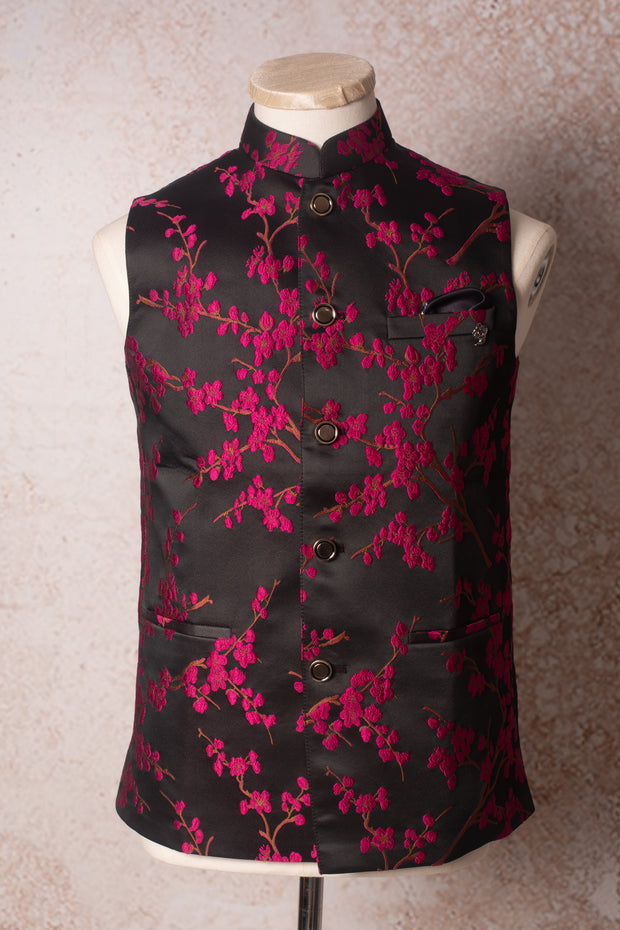 Floral weave waistcoat N9_1781