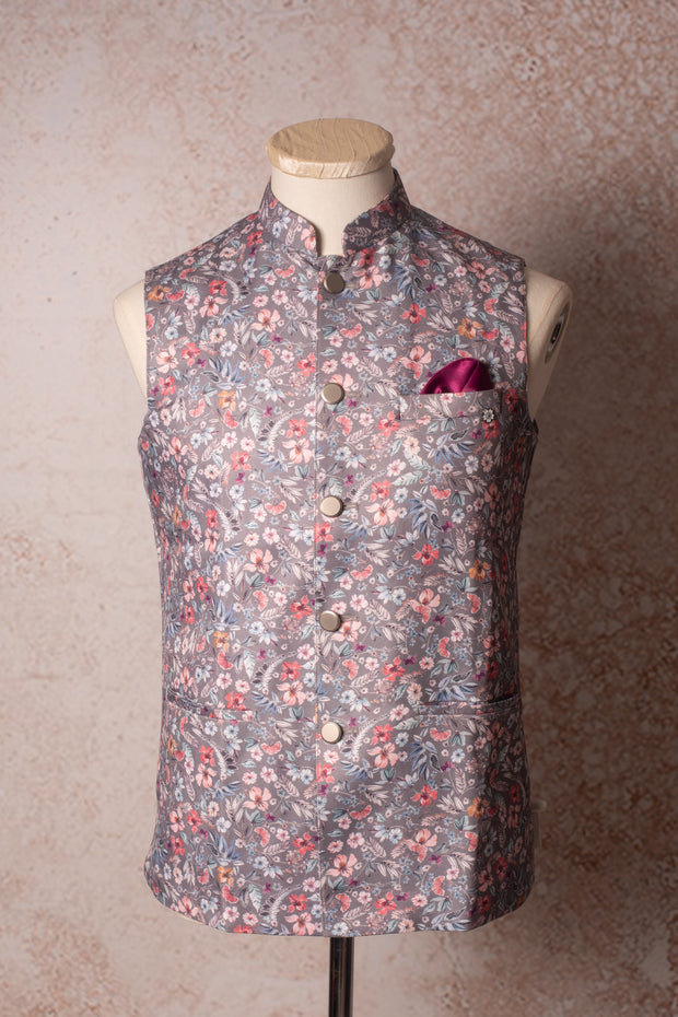 Floral print waistcoat N9_2135