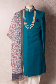 Sherwani with print scarf N9_11813
