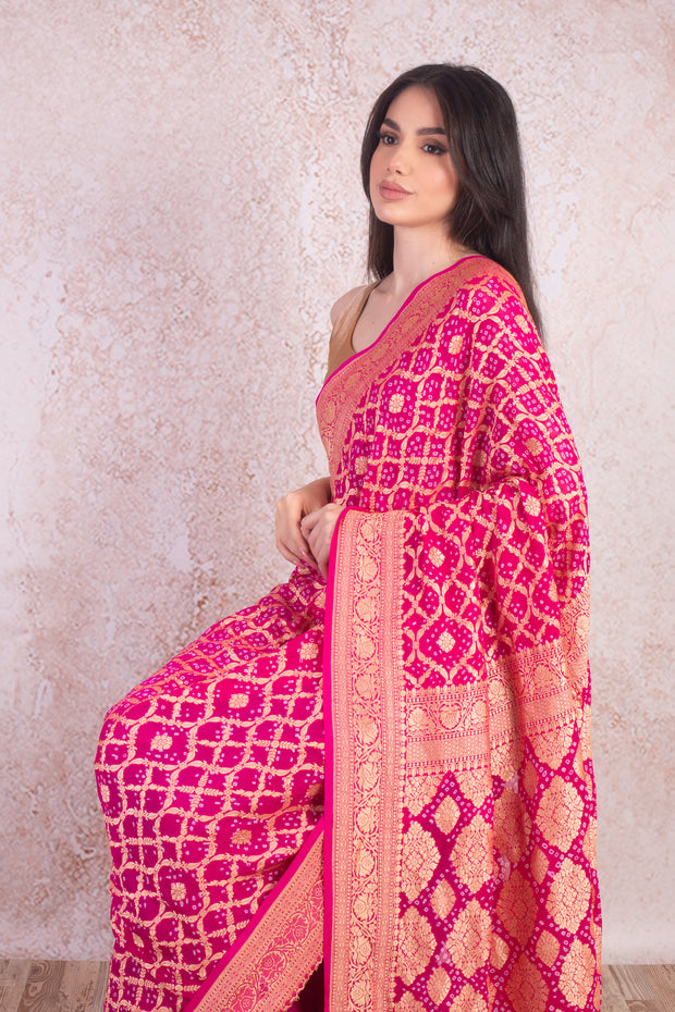 Bandhani woven saree Q9-9D