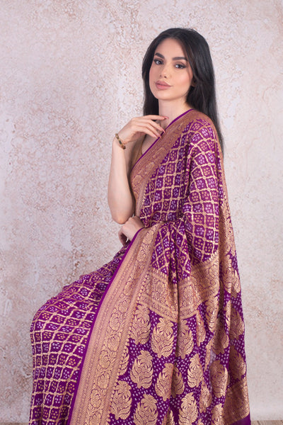 Bandhani woven saree Q9-9A