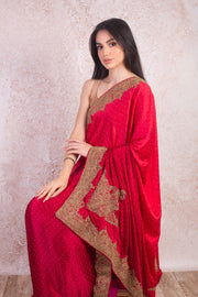 Satin embroidered saree N8_624