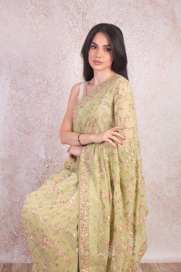 Small floral jaal saree M9_516