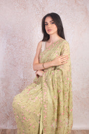 Small floral jaal saree M9_516