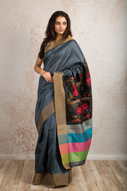 Tassar embd saree R8_309 - Variety Silk House Ltd