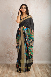 Peacock print saree R8_511B - Variety Silk House Ltd
