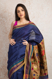 Tassar embd saree R8_309A - Variety Silk House Ltd