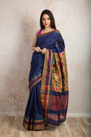 Tassar embd saree R8_309A - Variety Silk House Ltd