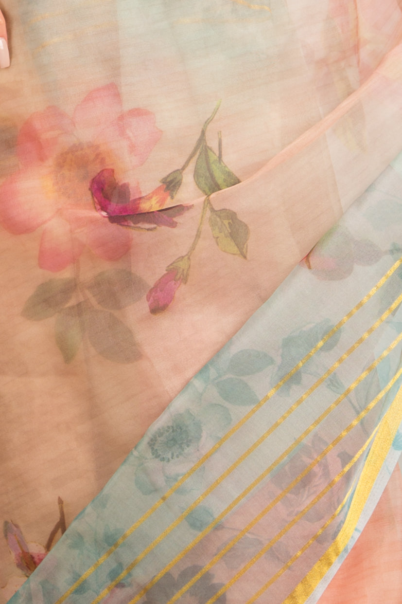 Floral Organza Print Saree Variety Silk House Ltd