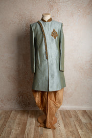 Dupion sherwani with motif R8_CM2642