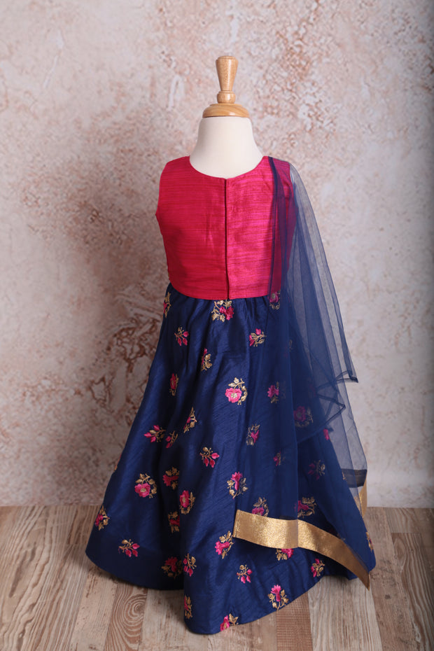Dupion embd skirt & choli SB8_1016 - Variety Silk House Ltd