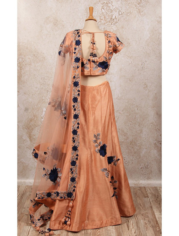 C8/1008 Dupion floral embd top/skirt - Variety Silk House Ltd