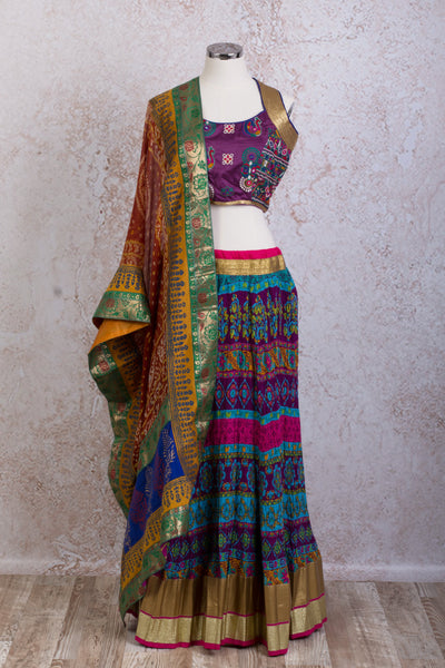 H7/2026 Embd choli/crush skirt - Variety Silk House Ltd