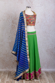 H7/2053 Georgette skirt & embd choli - Variety Silk House Ltd