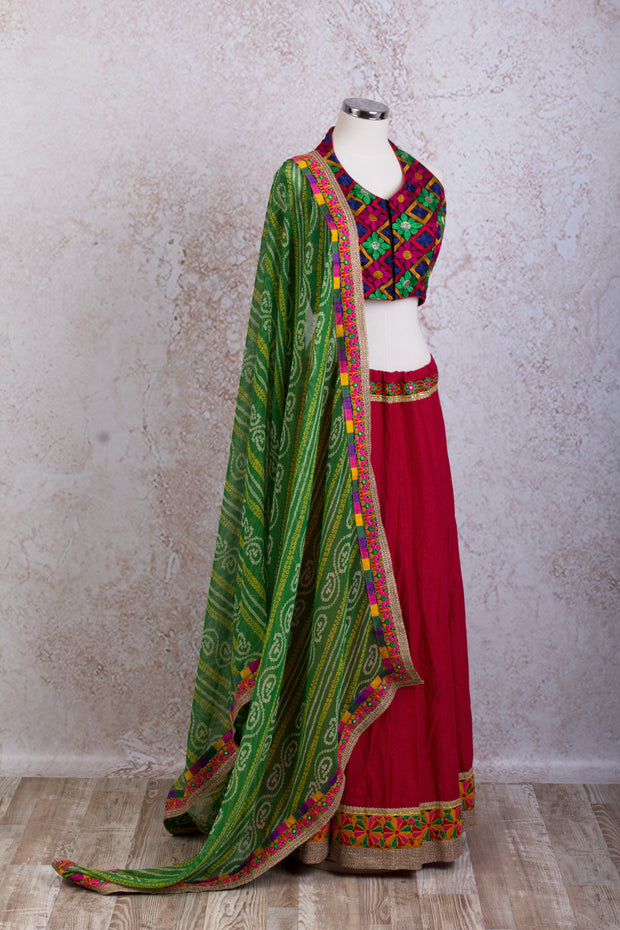 H7/2057 Phulkari choli/skirt - Variety Silk House Ltd