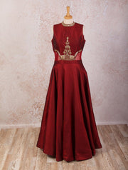I8/1011 Dupion embd dress - Variety Silk House Ltd
