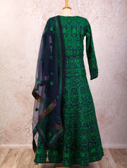 I8/1038 Reshamwork Dress - Variety Silk House Ltd
