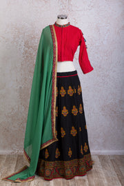 K8/2033 Reshamwork choli/skirt - Variety Silk House Ltd