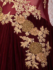 K8/1015 Velvet/Net Dress - Variety Silk House Ltd
