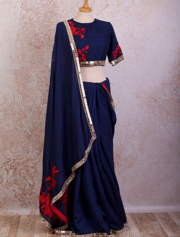 K8/11 Mirrorwork saree/blouse - Variety Silk House Ltd