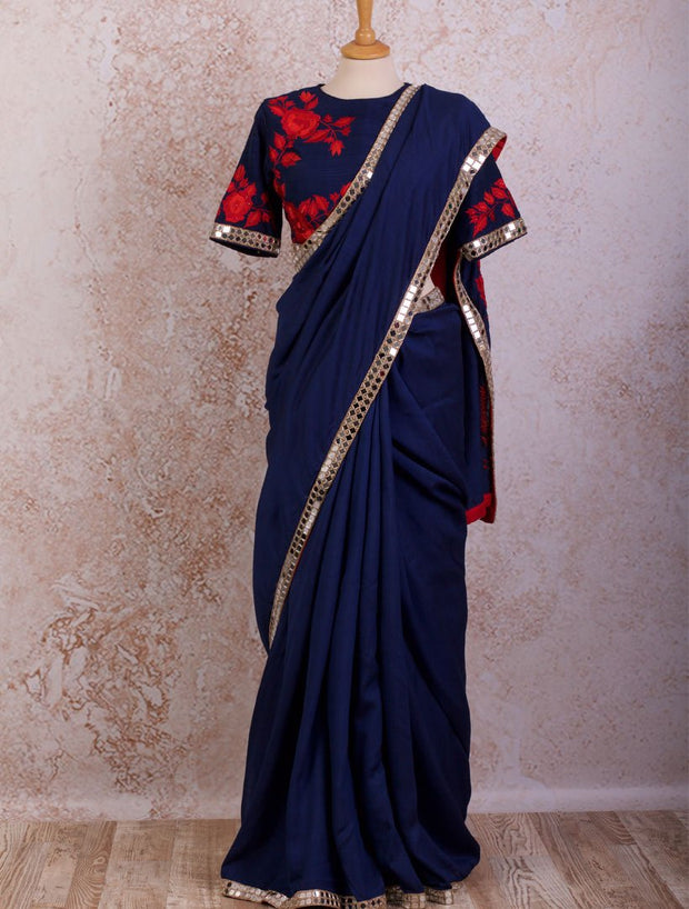 K8/11 Mirrorwork saree/blouse - Variety Silk House Ltd