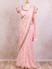 Lace saree/dupion blouse - Variety Silk House Ltd