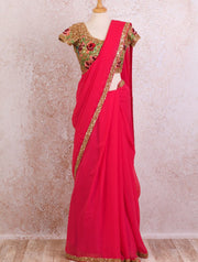 K8/9 Georgette sari/sequin blouse - Variety Silk House Ltd